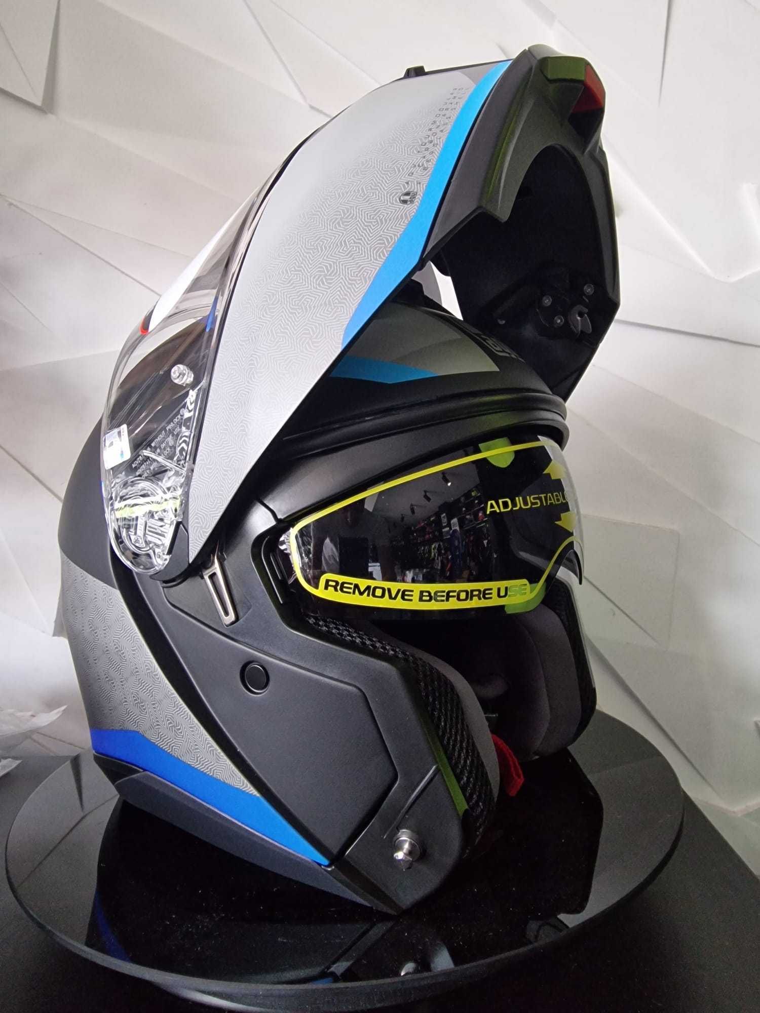 Kask motocyklowy szczękowy AGV TOURMODULAR Stray Matt Black/Grey/Blue