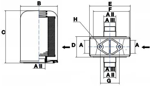 FILTR Hydrauliczny LINIOWY 2x 90L 170 L + GŁOWICA 1 1/4 [7124]