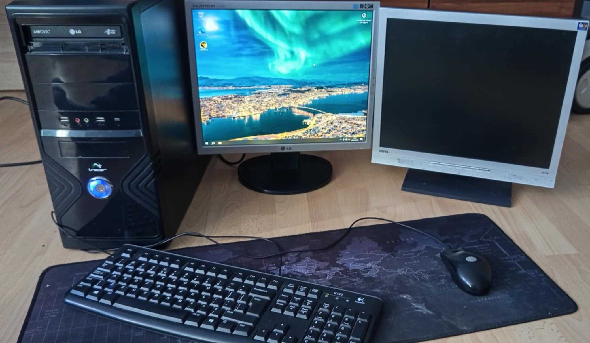 Gotowy do pracy! Zestaw PC + 2 monitory | Windows 10 | Biuro/gry retro