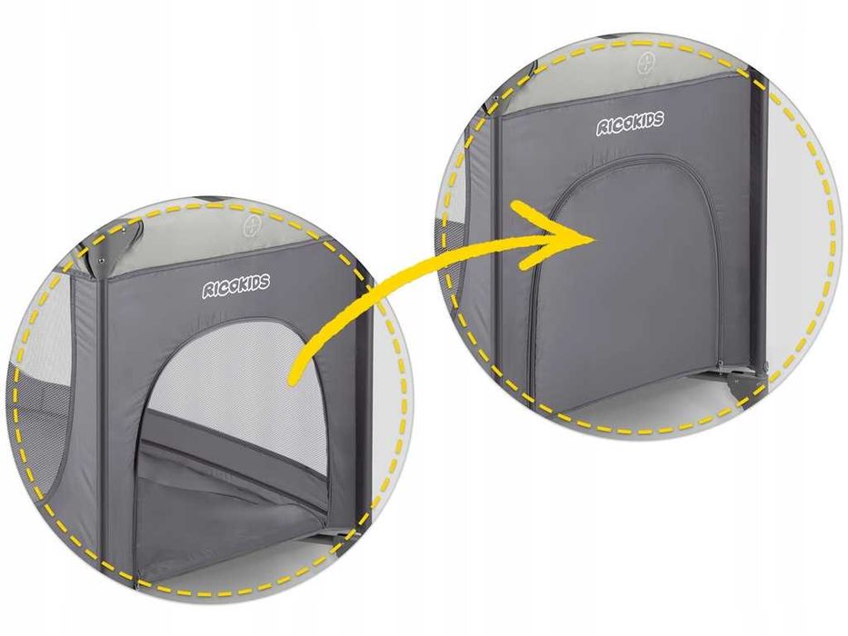 ŁÓŻECZKO Turystyczne PREMIUM Składane Kojec Akcesoria RICOKIDS Łóżko