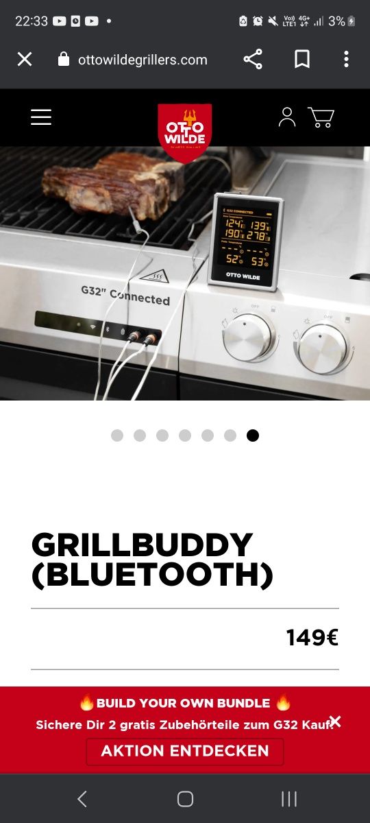 Otto Wilde G32 Grill-Buddy Bluetooth Thermometer