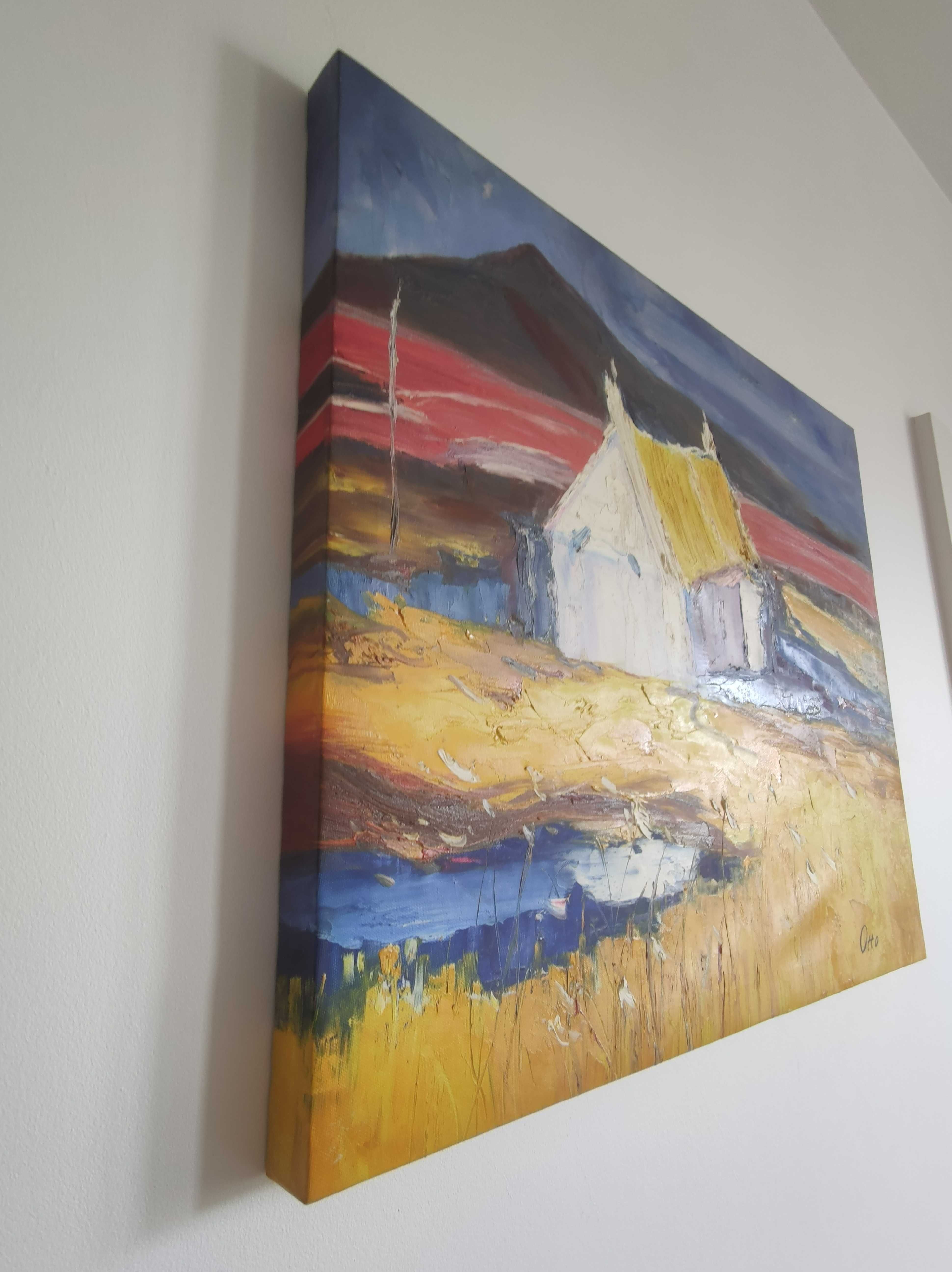 Obraz na płótnie 50×60 cm, malowany ręcznie farbami akrylowymi