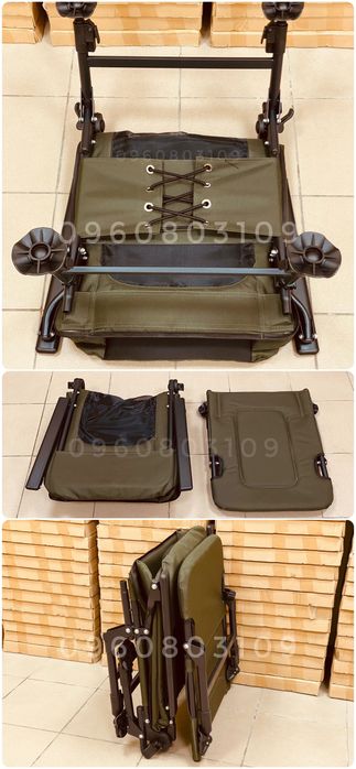 УСИЛЕННОЕ до 180 кг! Кресло рыбацкое 2в1 + подставка для ног Карповое