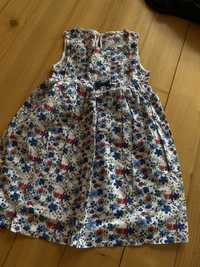 Letnia dziewczeca sukienka w kwiatuszki r. 122 cm