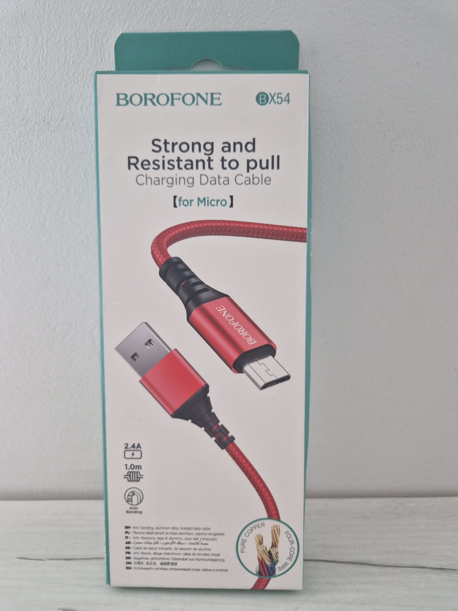 Borofone Kabel BX54 Ultra Bright - USB na Micro USB - 2,4A 1 metr