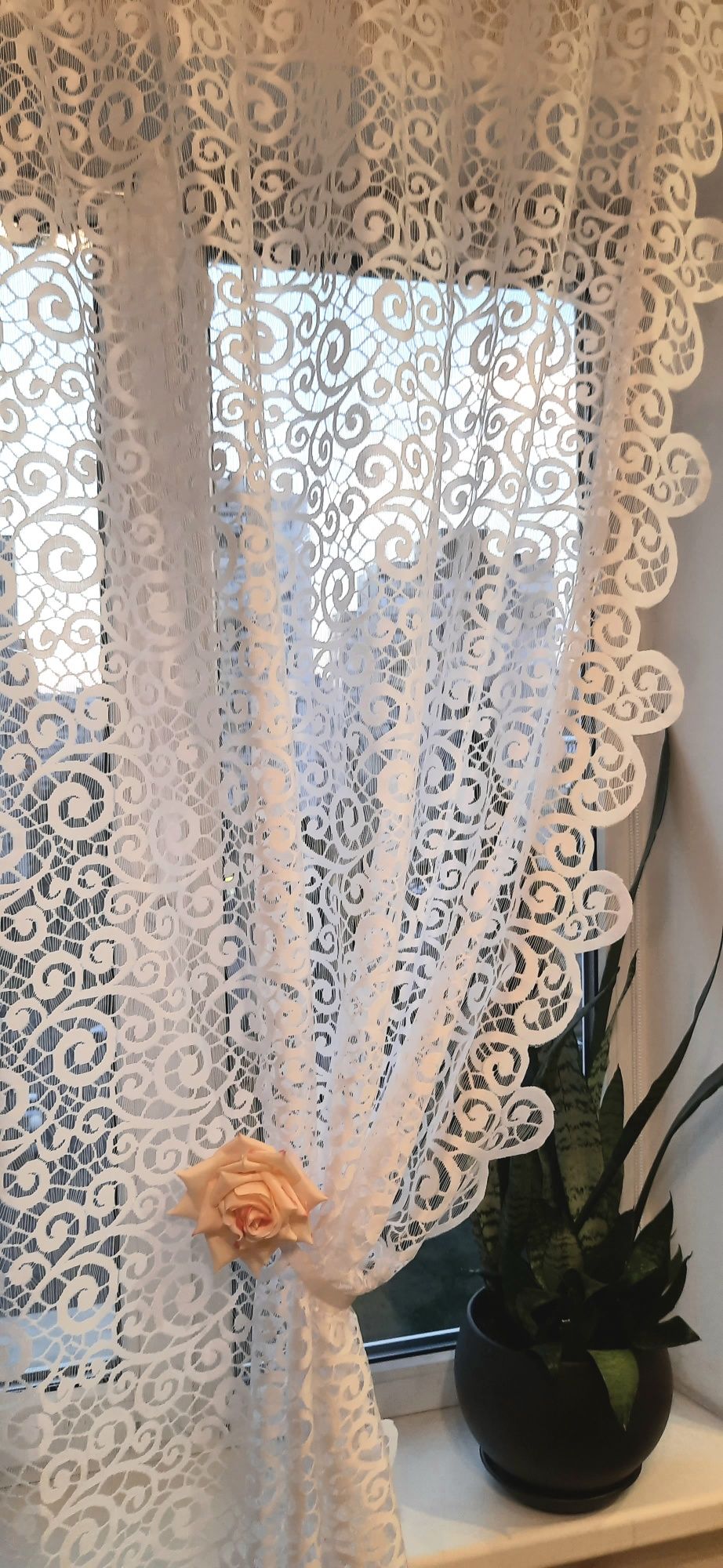 Тюль білий на кухню