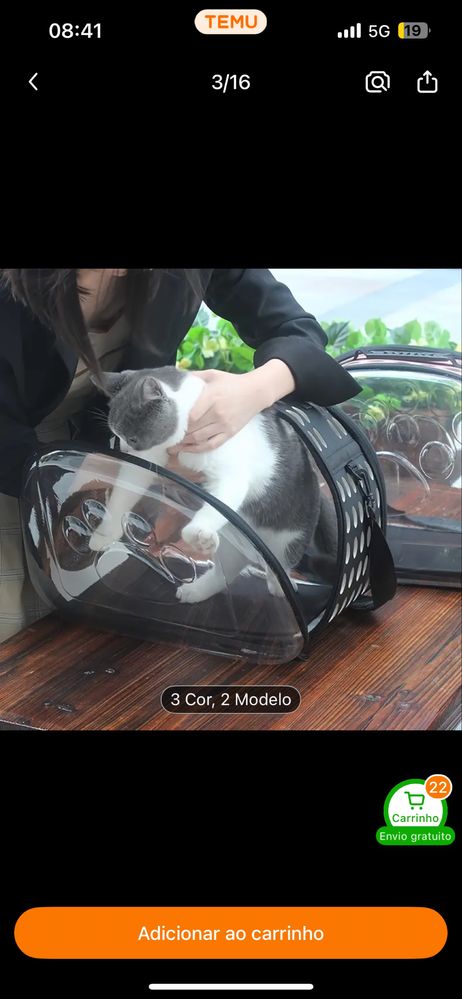 Bolsa tiracolo para pet