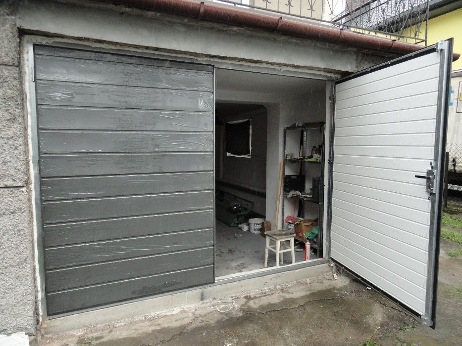 Brama garażowa rozwierna 235x200 brąz RAL 8017 Dostawa Gratis