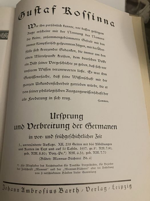 Gustaf Kossina Niemiecka prehistoria