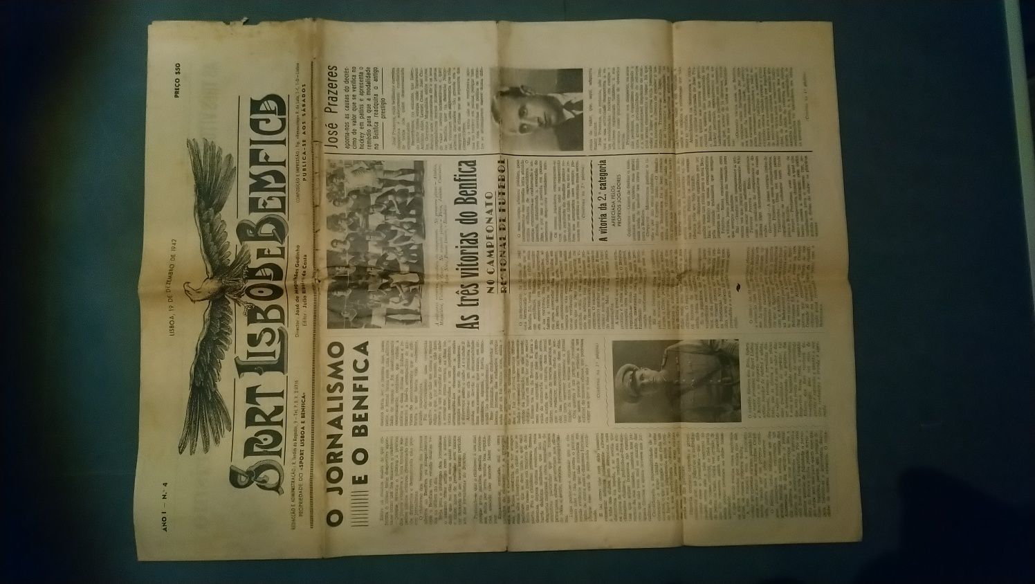 Jornal Sport Lisboa e Benfica - Ano 1 N.°4 e N.°5, de 19 e 26.12.1942