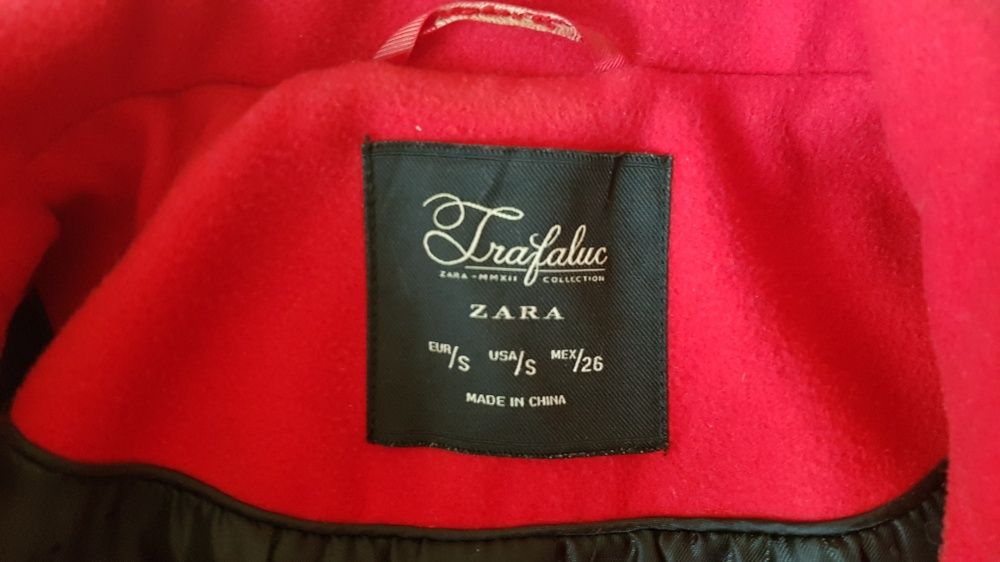 !OKAZJA! Czerwony płaszcz ZARA jak nowy