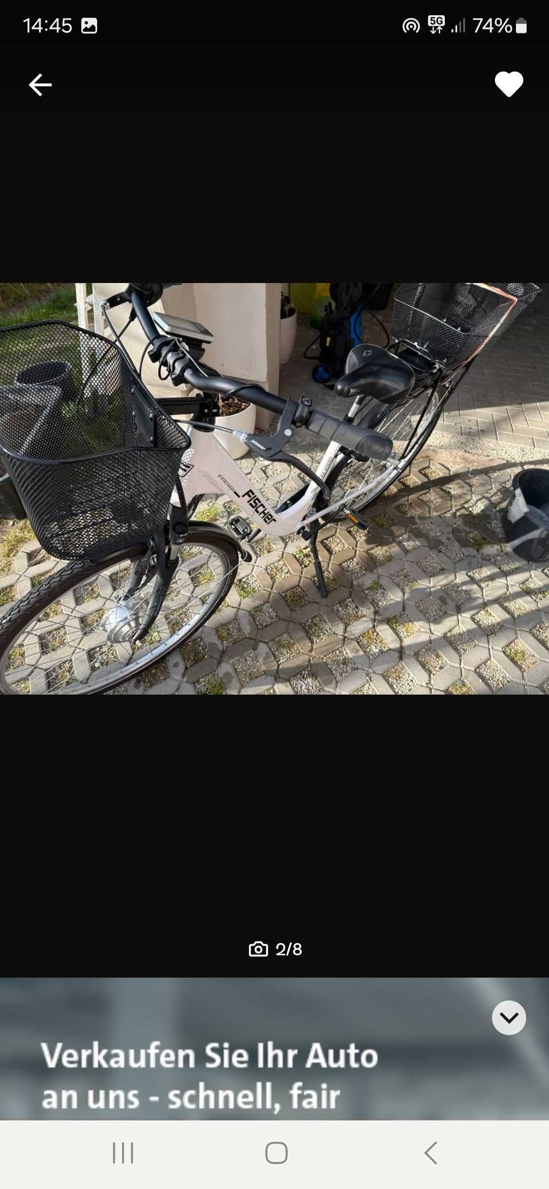 Rower FISCHER elektryczny elektryk e-bike ECU 2100 shimano nexus bialy