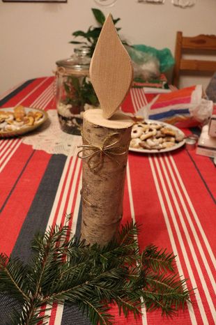 świeca,świecznik dekoracja z naturalnego drewna, brzoza, handmade