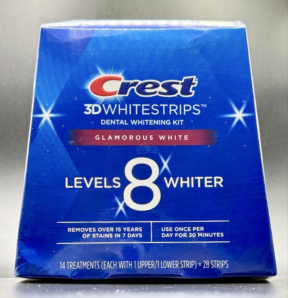 Crest paski wybielajace 8 levels Glamorous white z USA