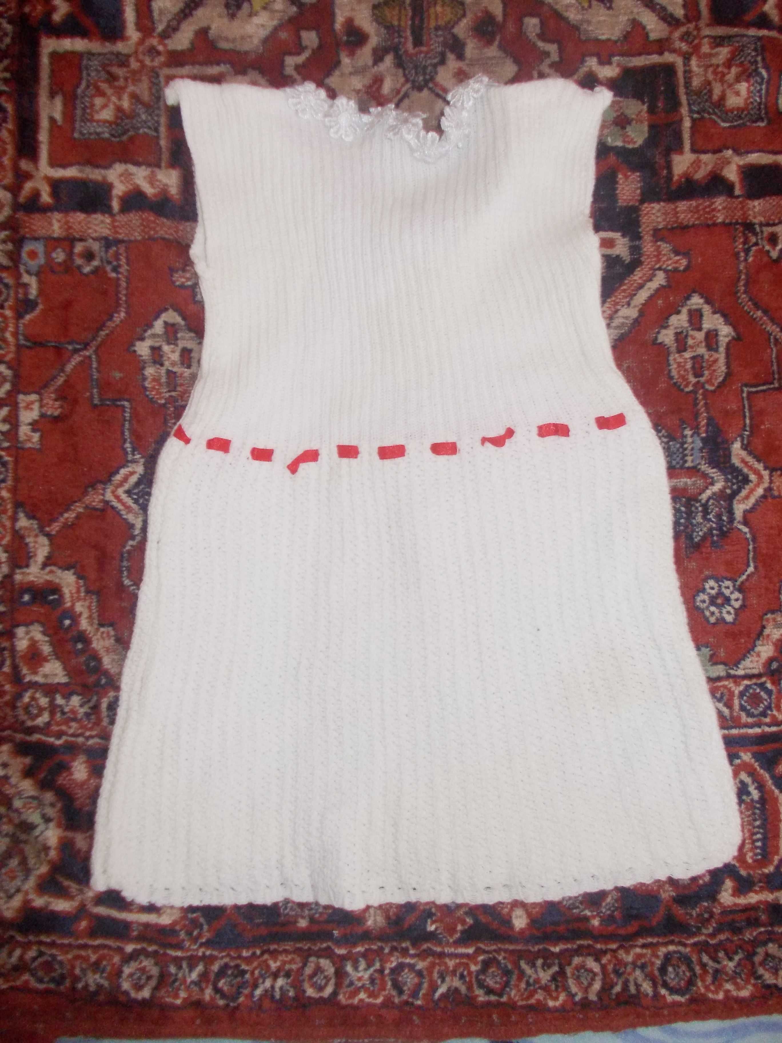 Платье белое трикотаж вязка р.80-86 на 1-2 года ТОЛЬКО ДОНЕЦК