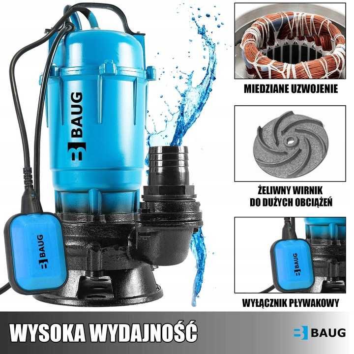 Pompa wody czystej brudnej szamba ścieków Z ROZDRABNIACZEM ZATAPIALNA