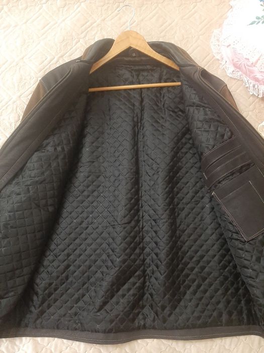 Чоловіча зимова шкіряна куртка