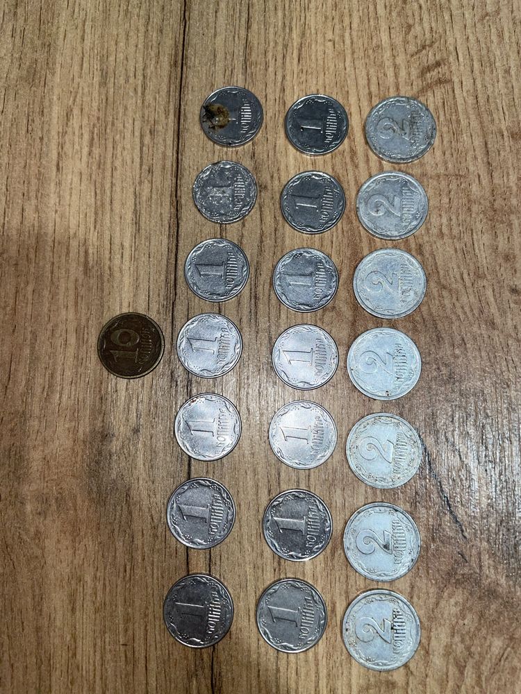 Монети 1,2 копікі 1992, 1994 роки