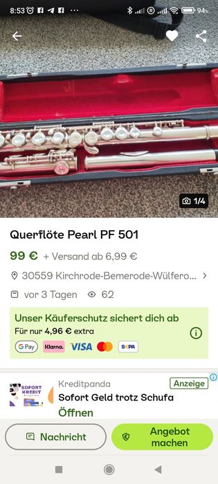 Флейта Yamaha, Pearl.