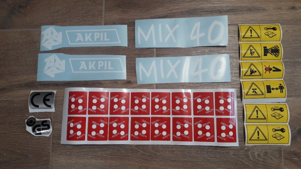 Naklejki pług Akpil MIX 40