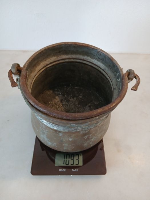 Balde metal cobre estanhado