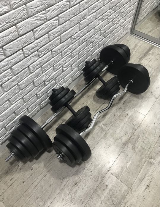 Знижка‼️Набор (штанга + гантели) 36 52 62 72 92 119 Звонить, пишіть
