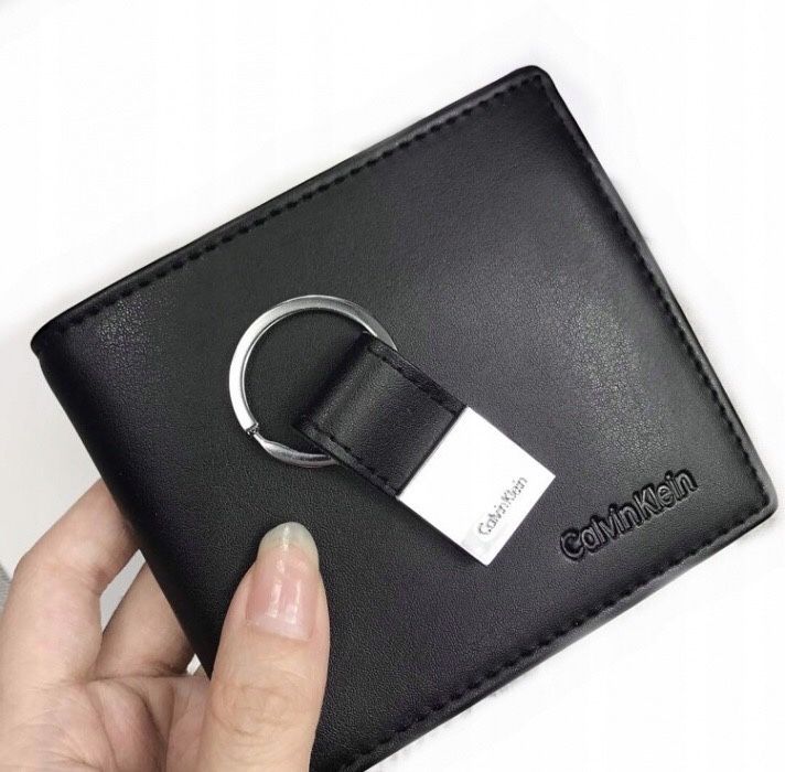 Portfel męski Calvin Klein CK z brelokiem czarny zestaw na prezent