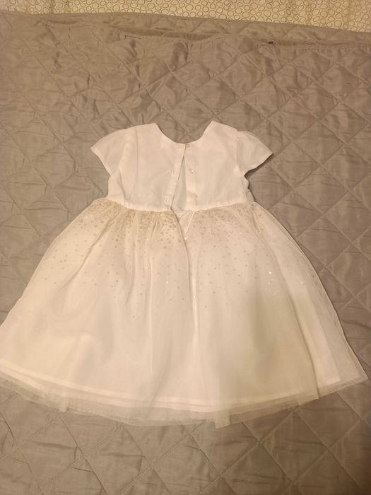 Biała, elegancka sukienka 92 cm.