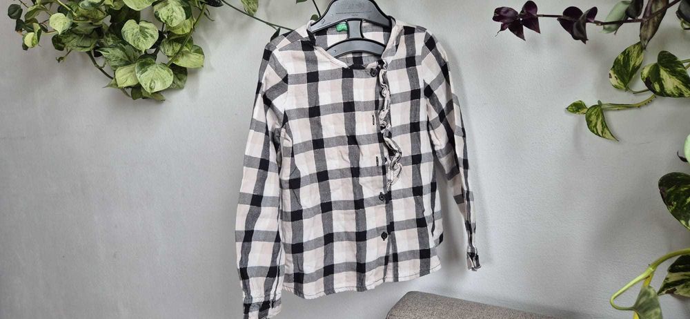 Koszula Benetton, rozmiar XXS (100)  dla dziewczynki, w kratkę
