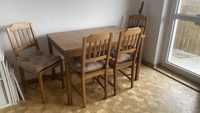 Stół drewniany i 4 krzesła bejca patynowa JOKKMOKK