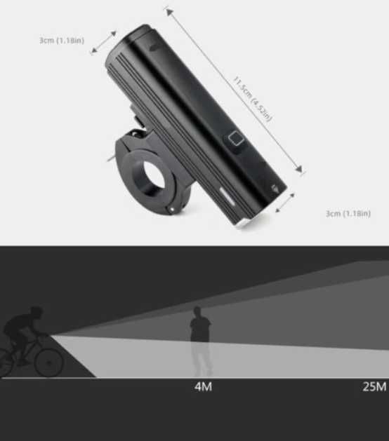 Lampka ROWEROWA przód LED 1000lm latarka 4800mAh + tył 1000lm