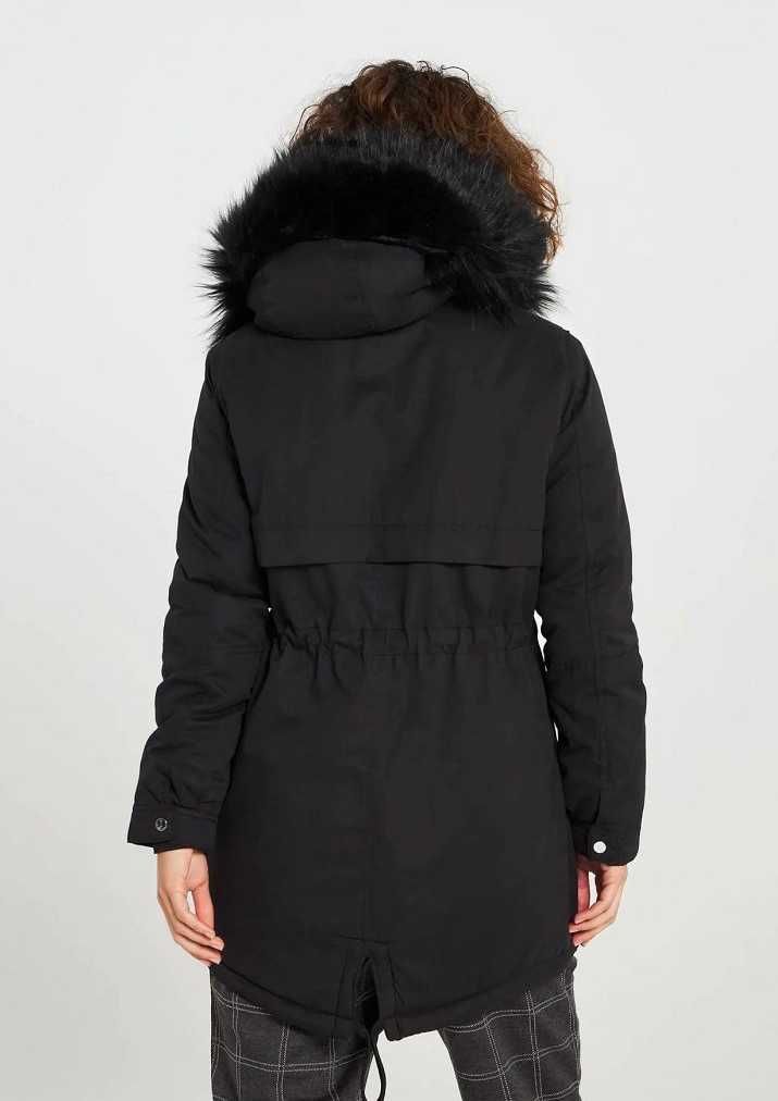 Czarny płaszczyk parka Terranova XS, stan idealny