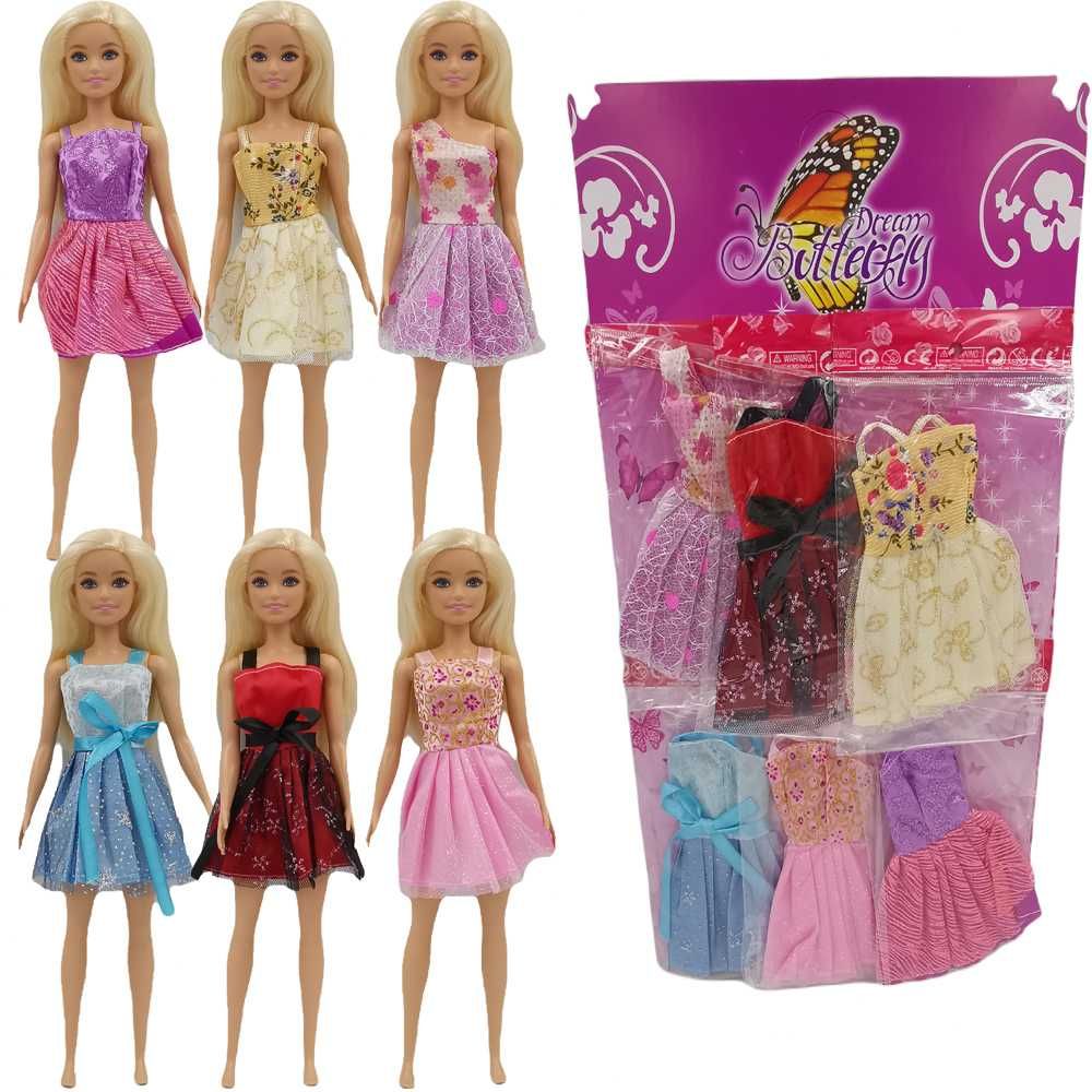 Sukienki Ubranka dla Lalek Barbie 6 sztuk Ciuszków Zestaw