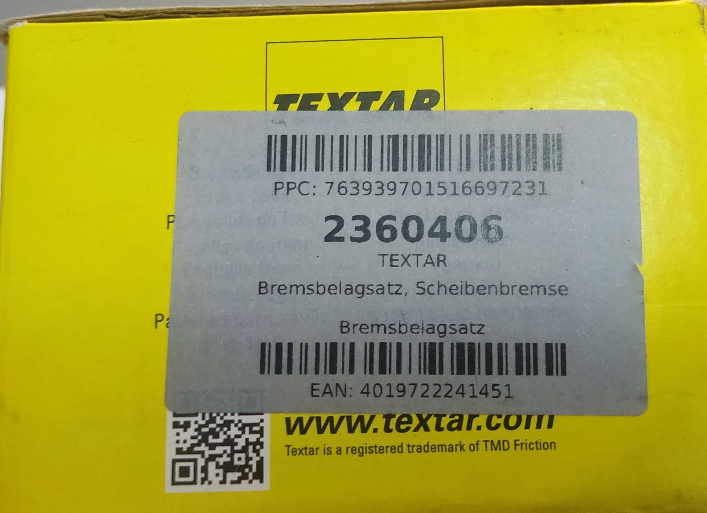 Jogo de pastilhas para travão de disco Textar eixo dianteiro para Ford