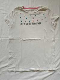 Biały T-shirt koraliki Pepco r. 146-152