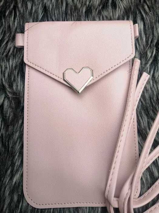 Torebka portfel crossbody pudrowy róż