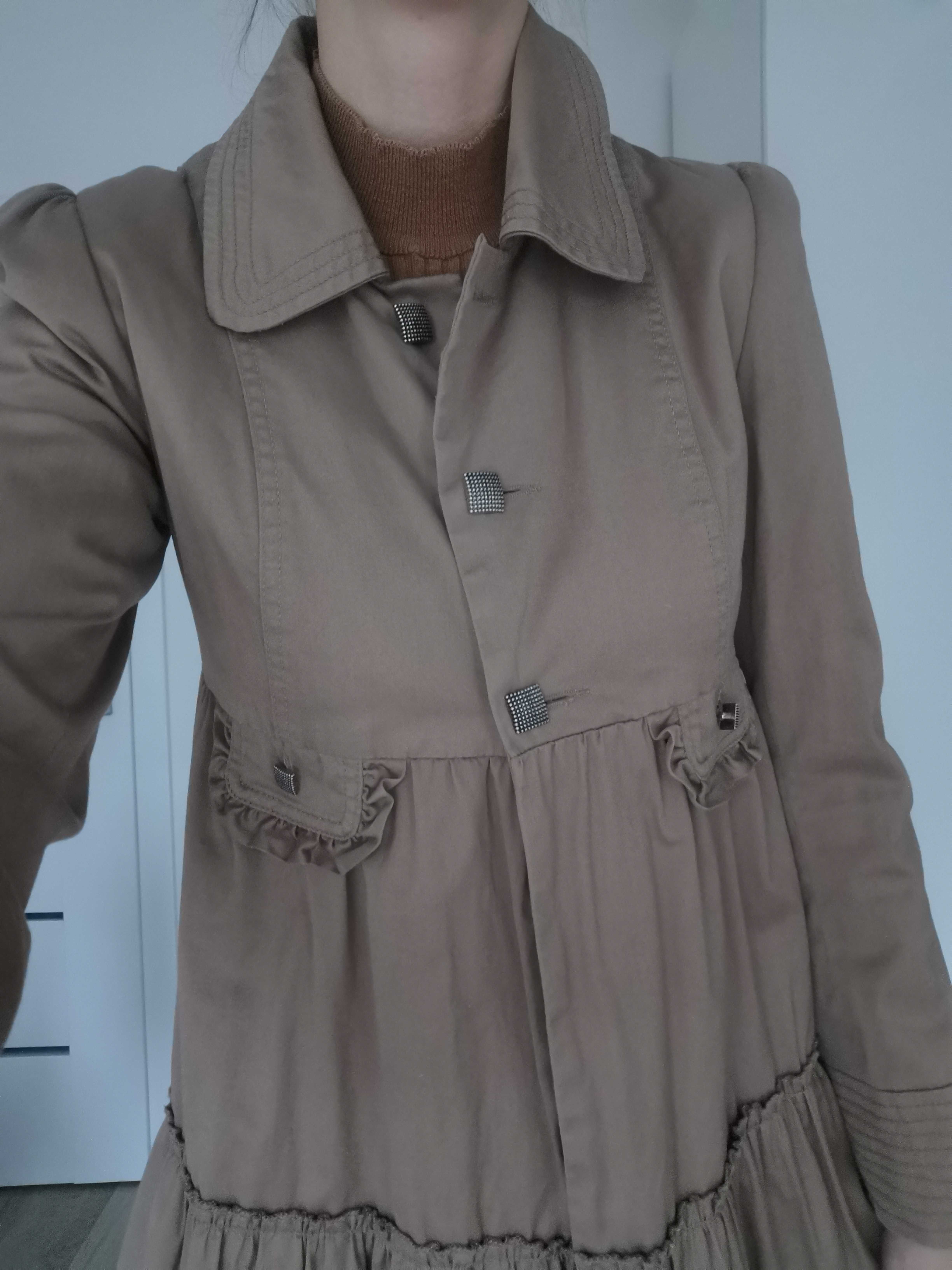 Kurtka płaszczyk parka damska vintage khaki L 40 River Island