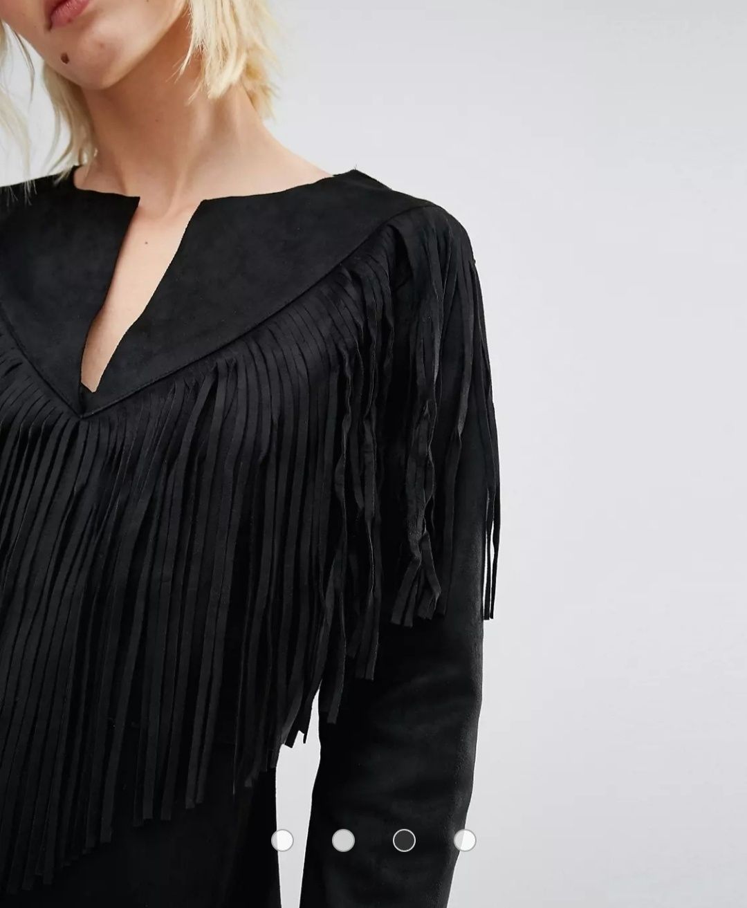 Чорне коротке нове плаття Zara з бахромою