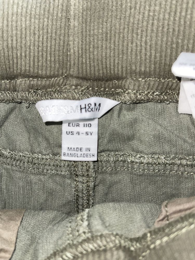 Spodnie sztruksowe dziewczęce H&M 110 z wyszywanym wzorem