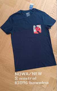 Nowa koszulka męska z krótkim rękawem S mistral T-shirt