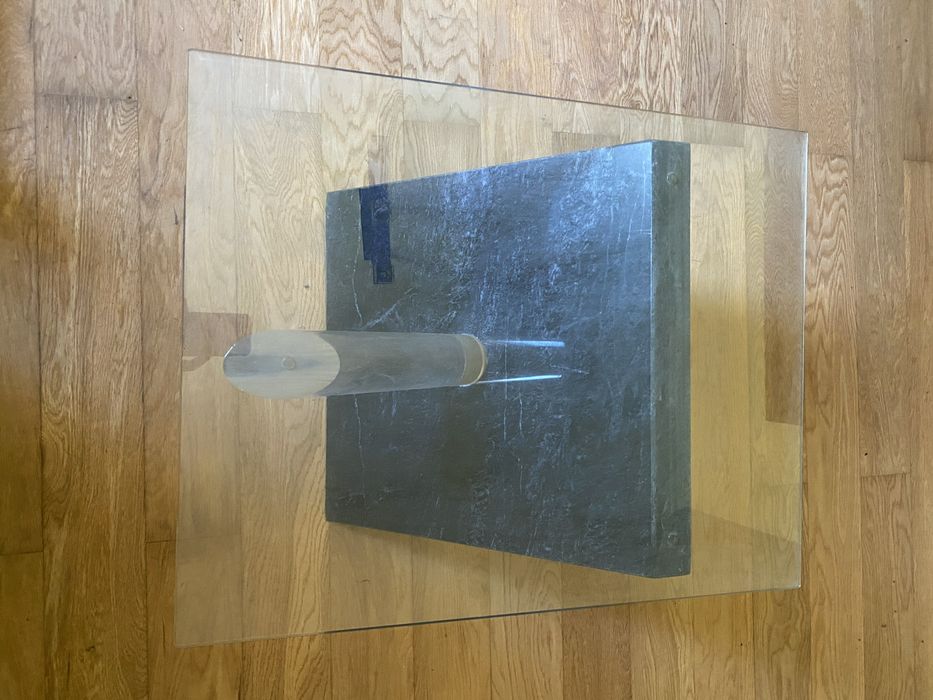 Mesa centro em vidro e marmore