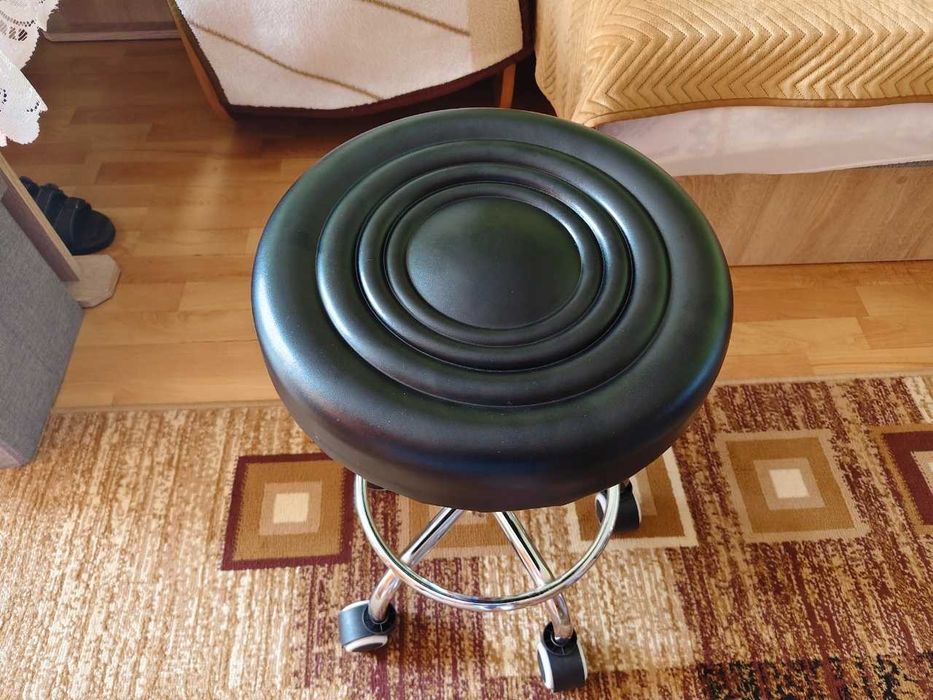 NOWY Hoker Krzesło Czarny Do Kuchni Barowy Taboret Fryzjerski Obrotowy