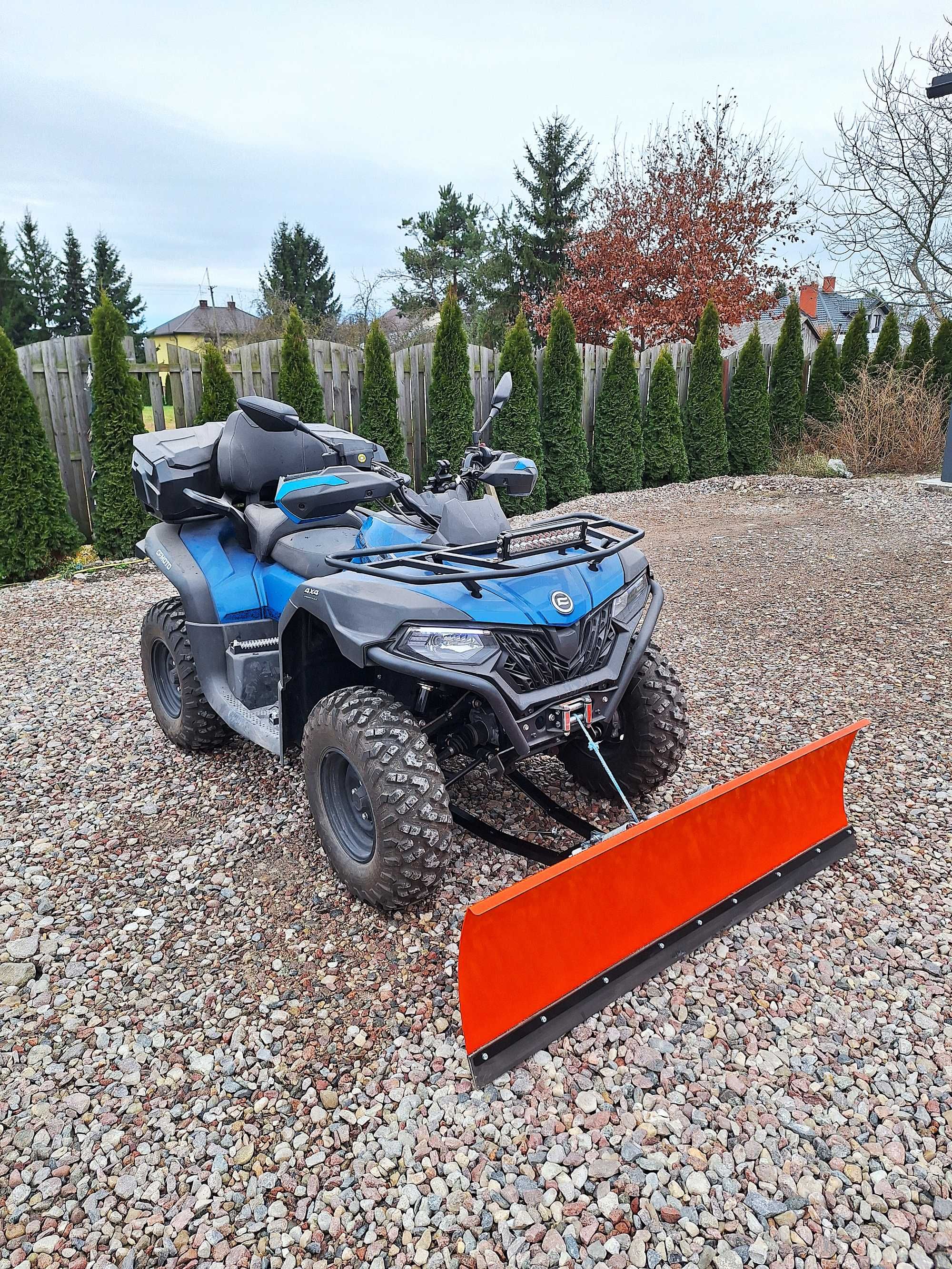 Pług do śniegu do quada POMARAŃCZOWY 150cm zaczep KLIK płyta PRODUCENT