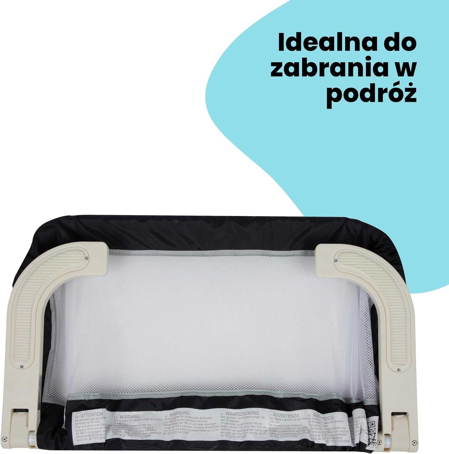 Barierka składana do łóżeczka Safety 1st 106x42 cm ciemnoszara 4919