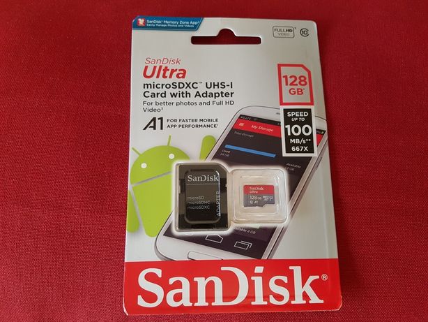 Micro sd sandisc 128GB A1 UHS-l FHD original selado