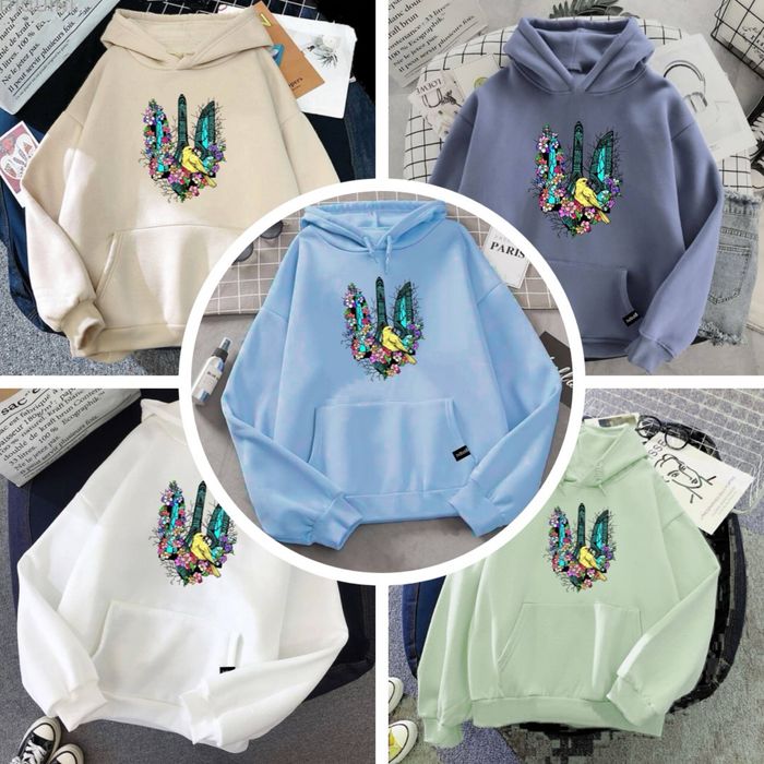 Худі жіноче на флісі з принтом Жіноча кофта Світшот Спортивний костюм