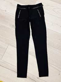 Spodnie elastyczne damskie eleganckie s czarne joggersy legginsy