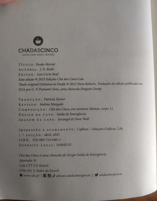 Livro JD.Robb "Ilusão mortal"