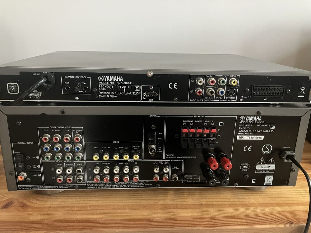 Amplituner Yamaha RX-V361 + odtwarzacz DVD-S661