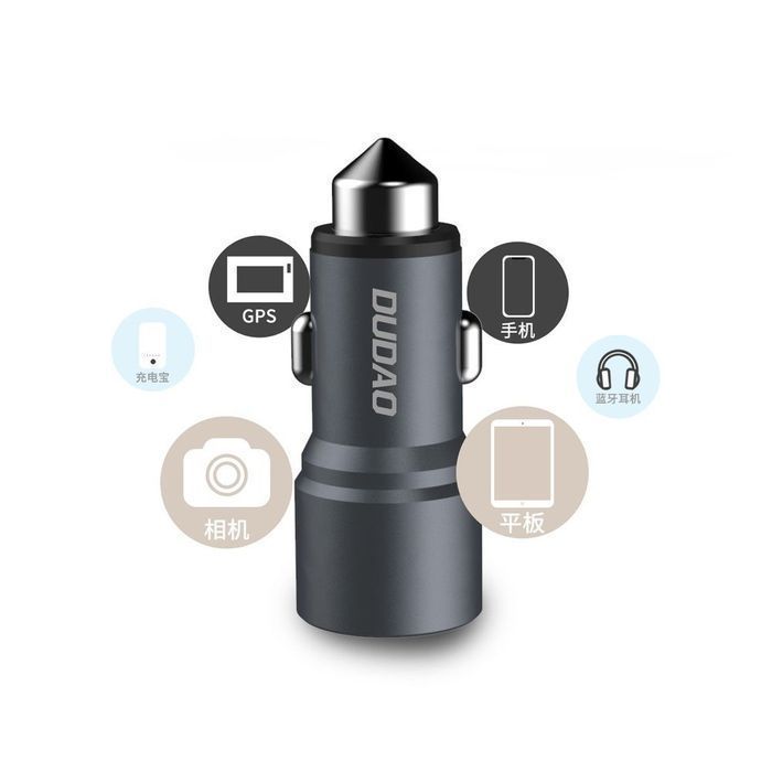 Dudao Ładowarka Samochodowa 2X Usb 3.1A Szary (R5 Grey)